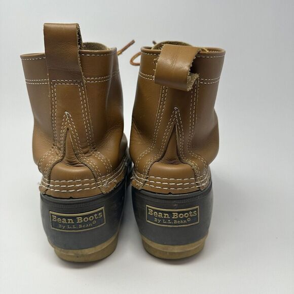 LL Bean The Original Leather 8” brown Duck Boot USA Maine Mens Size US 10 - Picture 10 of 10